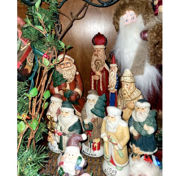 3" Vintage Homemade Wood Carved Big Nose Santa - Picture 10 of 16